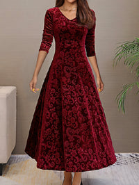 Amelia | Stilvolles Samtkleid Damen elegant chic in Tiefes Rot