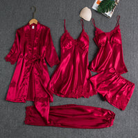 Sorelle | Fünfteiliges Loungewear-Set in eleganter Ausführung in Rot