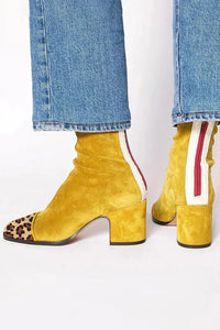 Eva™ | Elegante Stiefel mit Absatz in Gelb