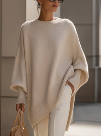 Alina – Minimalistischer Luxus-Strickpullover in Beige
