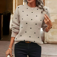 Nena™ – Gestrickter Pullover mit Punkten in Khaki