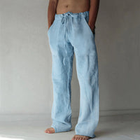 Herren Freizeithose im Japanischen Stil – Locker, Atmungsaktiv & Modern für Alltag und Urlaub in Hellblau