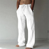 Herren Freizeithose im Japanischen Stil – Locker, Atmungsaktiv & Modern für Alltag und Urlaub in Weiß