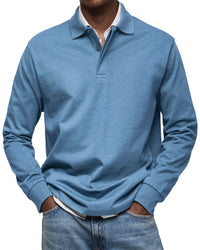 Joseba – Lässig Langärmeliges Polohemd in Blau