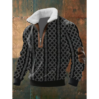 Tobias | ThermoSoft | Fleecepullover mit Stehkragen in Schwarz/Braun