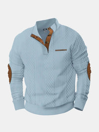 Jonas | Herren Klassiker Zopfmuster Pullover in Blau