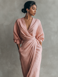 Roxa | Rosa Maxikleid mit V-Ausschnitt in Rosa