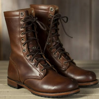 Sina | Damen Casual Runde Zehenpartie Schnürstiefel in Braun