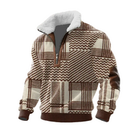Tobias | ThermoSoft | Fleecepullover mit Stehkragen in Braun
