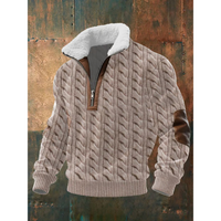 Tobias | ThermoSoft | Fleecepullover mit Stehkragen in Hellbraun