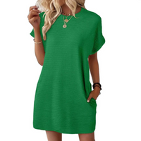 Ivay™ – Minimalistisches Sommerkleid mit Rundhalsausschnitt in Grün