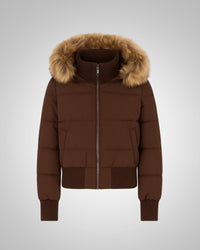 Isabel | Damen Gesteppter Winter Jacke Parka in Braun
