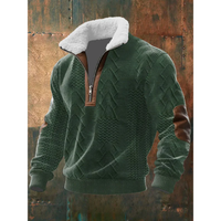 Tobias | ThermoSoft | Fleecepullover mit Stehkragen in Grün