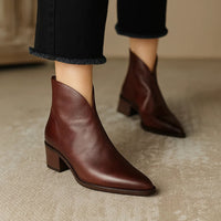 Christina™ | Luxuriöse Stiefeletten mit niedrigem Absatz in Braun
