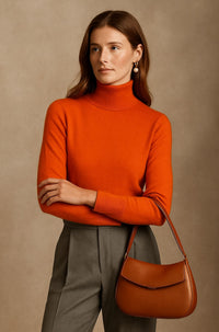 Ella | Damen Kaschmirpullover modern & komfortabel in Orange