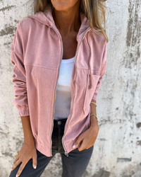 Yori™ - Cord-Kapuzenjacke mit Reißverschluss in Rosa