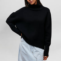 Stefanie™ | Strickpullover mit Rollkragen in Schwarz