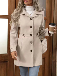Hanna | Eleganter Tweed-Wintermantel Damen modern in Beige