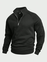 Benno | Half-Zip Pullover mit weichem Innenfutter in Schwarz