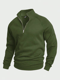 Benno | Half-Zip Pullover mit weichem Innenfutter in Grün