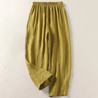 Elena | Leichte Hose aus Baumwolle Leinenmix in Oliv