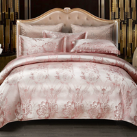 Bettwäsche Satin Luxus Blumenmuster Set in Blumenduft – Roségold