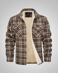 Marcel | Herren Sherpagefütterte Hemdjacke in Khaki