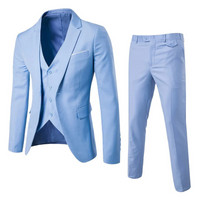 Sebastian | Herren Slim Fit Dreiteiliger Anzug – Herren 3-Teiler Slim Fit Elegant 2026 in Hellblau