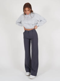 Britta | Damen Gerades Bein Chino Hose – Straight Leg Chino Damen Alltag 2026 in Grau