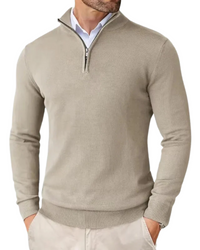 Romeo | Strickpullover mit Reißverschluss in Beige