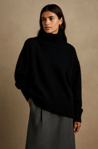 Eva | Feiner Kaschmirpullover Damen stilvoll in Schwarz