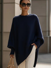 Freya | Eleganter Wollmix-Pullover in Marineblau