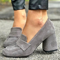 Milou™ - Elegante Blockabsatz Loafers in Grau