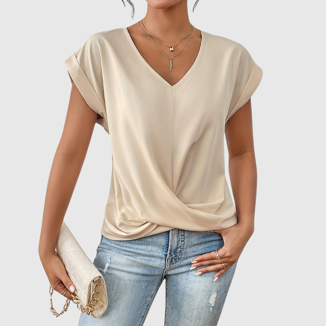 Birgit™ - Weiches v-neck t-shirt für stilvollen komfort