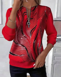 Clara | Damen Pullover casual stilvoll & modern in Rot