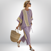 Daisy | Boho Komplett mit Streifen in Lila
