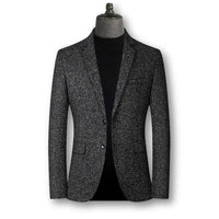 Lukas | Eleganter Herrenblazer im Tartan-Stil in Schwarz