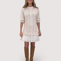 Xenia | Strick Kleid in Beige