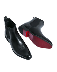 Premium Chelsea-Stiefel aus Leder in Schwarz