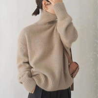 Marais Cashmere Turtleneck Sweater in Sandstone