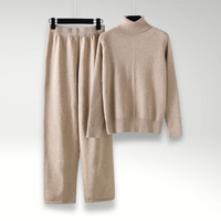 Leah | Zwei-Teile Lounge-Set aus Kabelstrick in Taupe