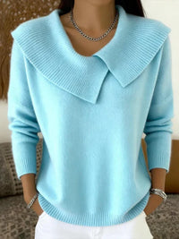 Lucia | Warmer Pullover mit weichem Kragen in Hellblau
