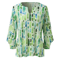 Damen Sommer Elegante Bluse in Grün