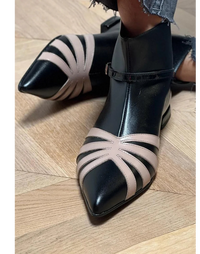 Monika™ - Geometrische Stiefeletten in Schwarz