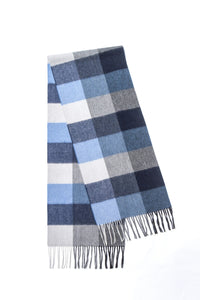 Luxus-Wollschal | warmer langer Schal in Blau