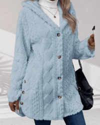 Celine | Weiche Teddy-Weste in Nebelblau