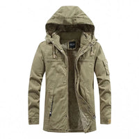 Byron | Bequeme Fleecejacke mit Kapuze in Khaki