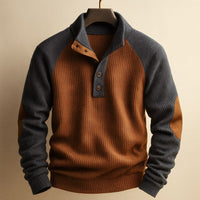 Theresa | Feiner Rippstrick Herren cozy & stylisch in Blau Grau
