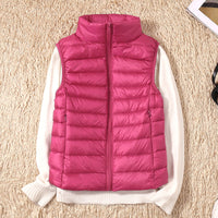 Thirza | Wasserdichte Daunenweste in Fuchsia