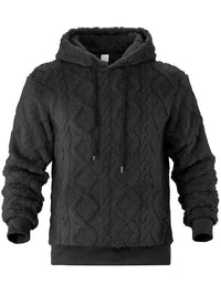 Men's Casual Sports Fleece-lined Hoodie in Schwarz